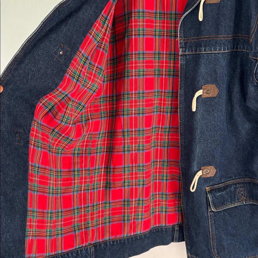 Charter Club Weekend Wear Red Plaid Cotton Chore Coat Sz Large Outerwear Flannel - Picture 14 of 15